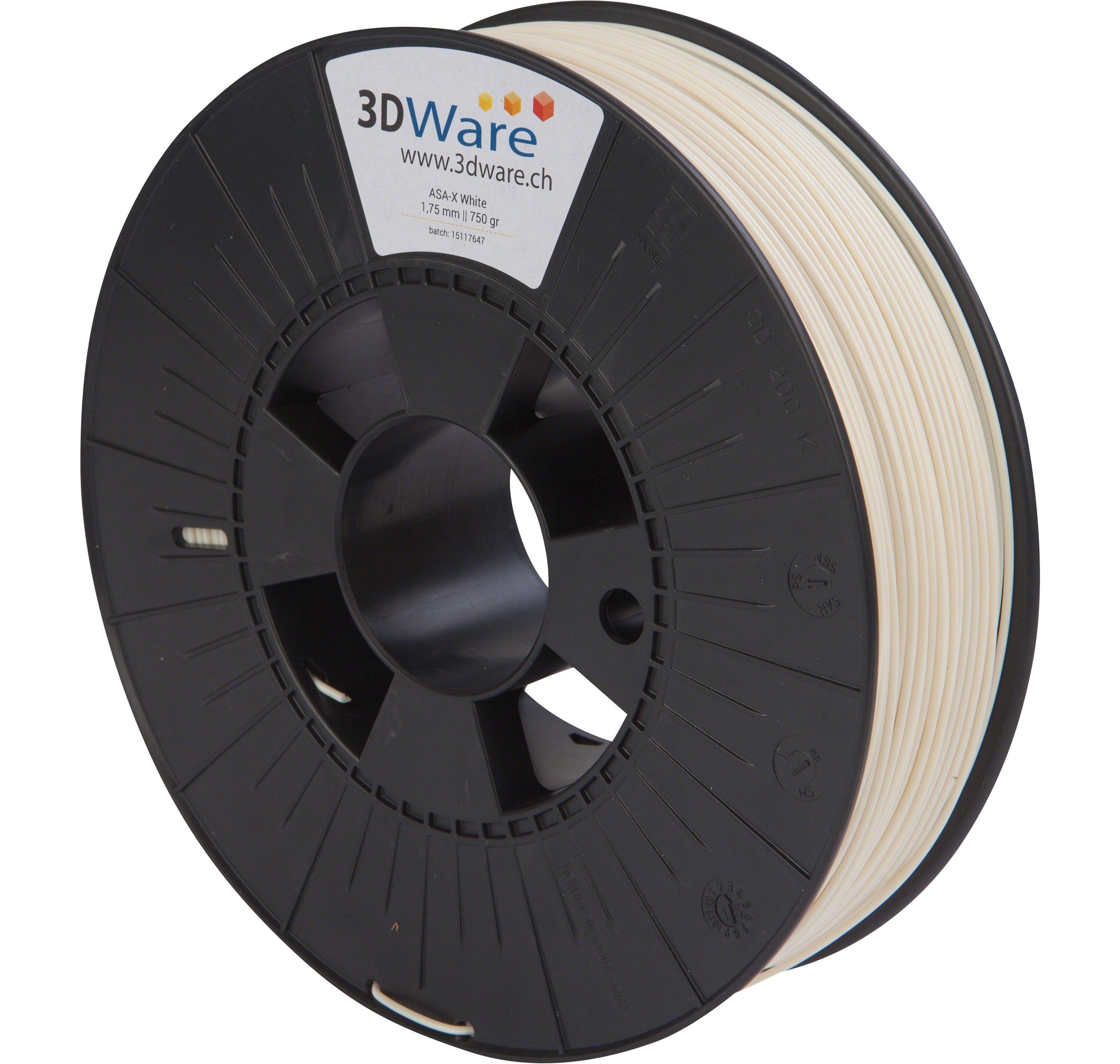 Dutch Filament ASA-X White 1.75mm M01130104.750 - 3DWare Shop Schweiz