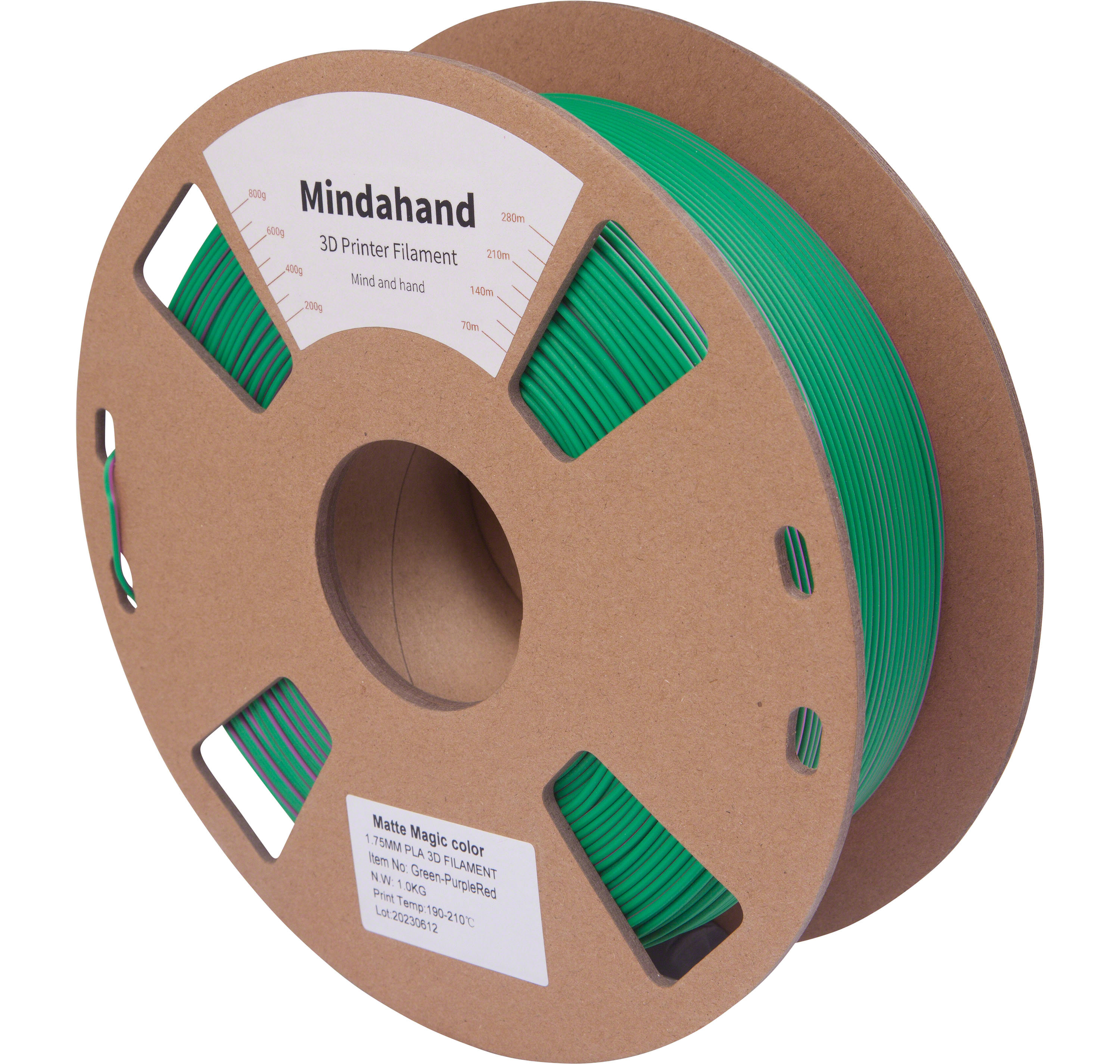 Mindahand Filament PLA Matte Multicolor Green-Purplered 1.75mm  M01122053.1-31 - 3DWare Shop Schweiz