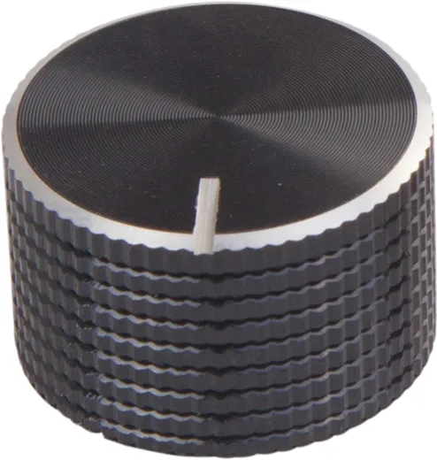Rotary knob Aluminium black 15.5mm high v1