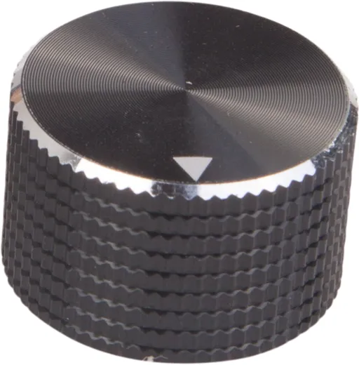 Rotary knob Aluminium black 15.5mm high v2